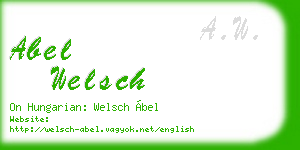 abel welsch business card